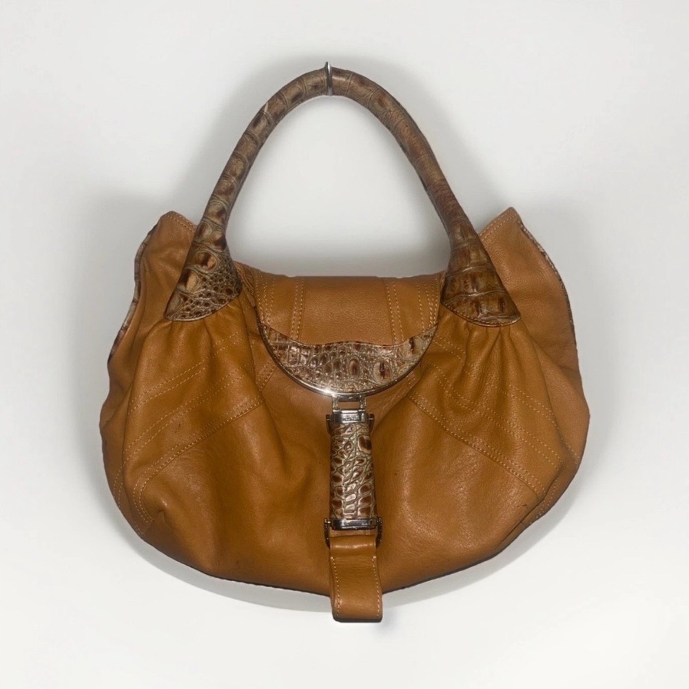 Fendi Spy Bag Elegant Tan Leather Handbag